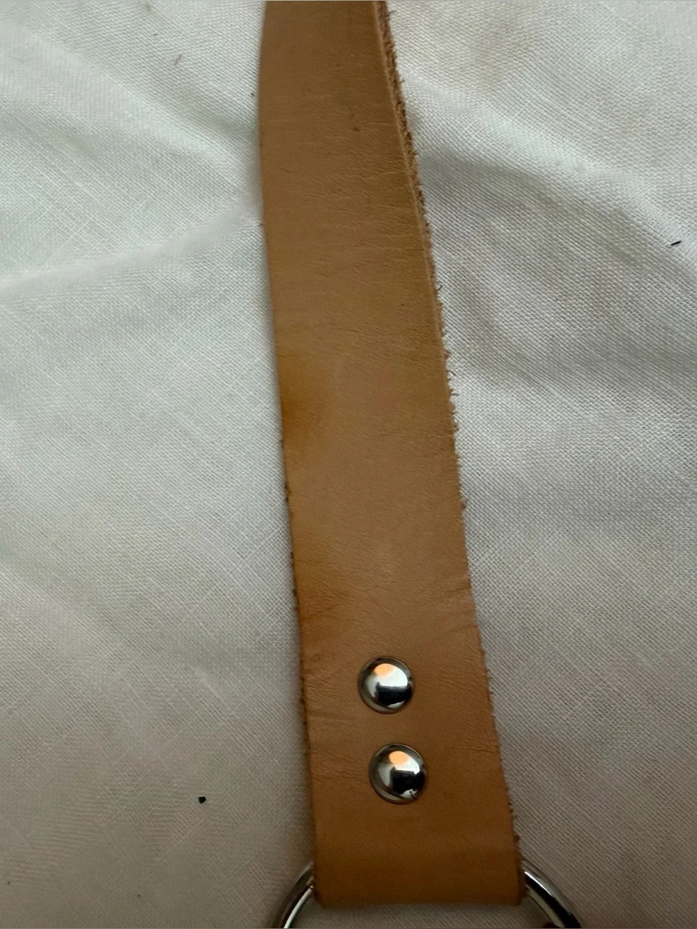 Tan Leather O-Ring Body Harness Urban Outfitters 2010s veg tan leather harness